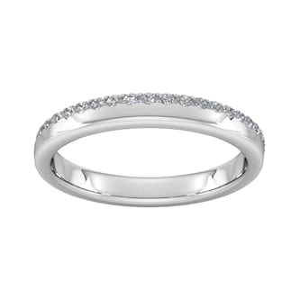 Goldsmiths 0.42 Carat Total Weight Brilliant Cut Wave Claw Set Diamond Wedding Ring In Platinum