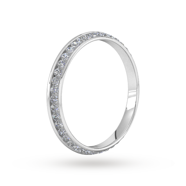 Goldsmiths 0.42 Carat Total Weight Brilliant Cut Full Diamond Set Pyramid Style Wedding Ring In 18 Carat White Gold - Ring Size K