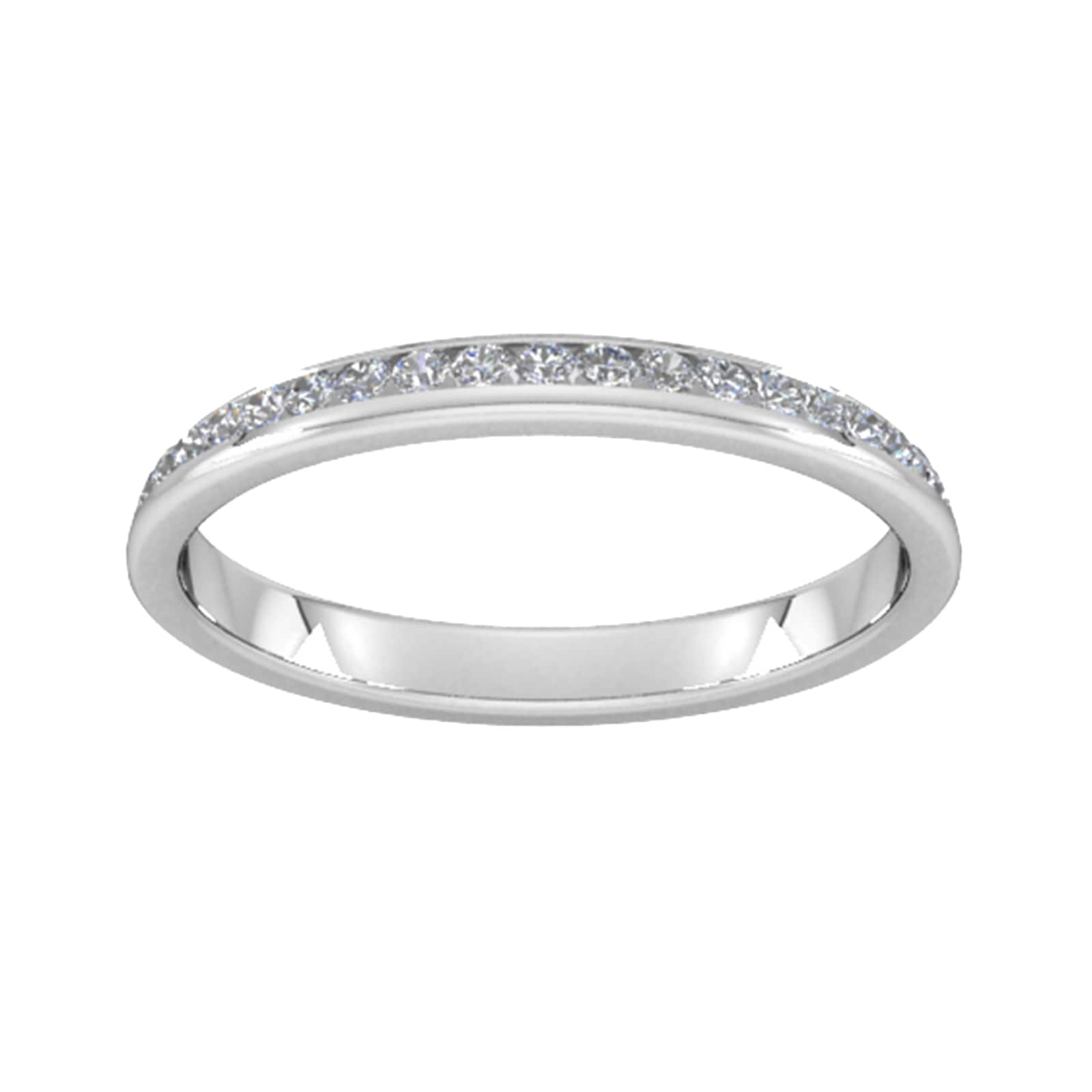 0.42 Carat Total Weight Brilliant Cut Full Diamond Set Pyramid Style Wedding Ring In Platinum - Ring Size M