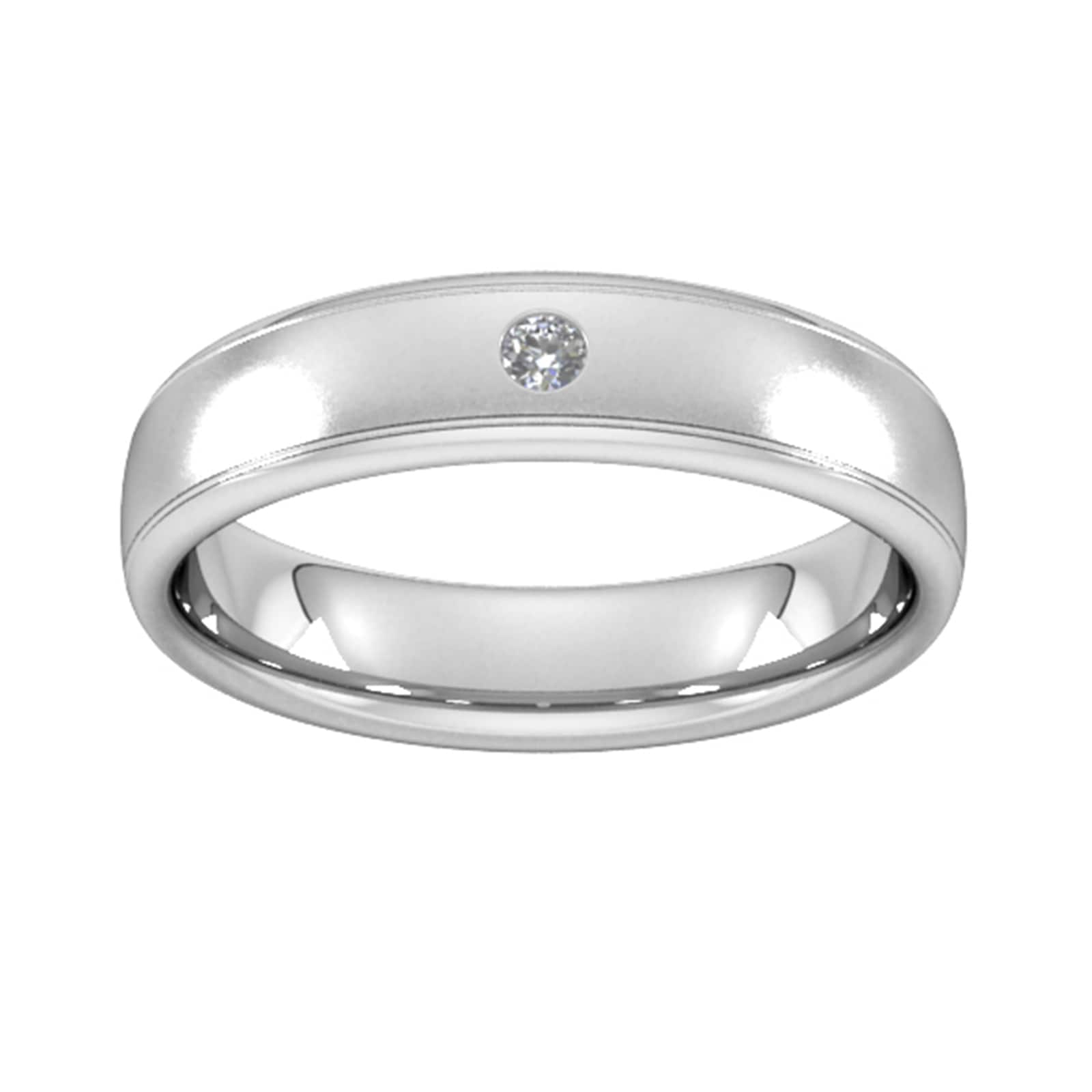 Goldsmiths 5mm Brilliant Cut Diamond Set Wedding Ring In 9 Carat White Gold - Ring Size Q Goldsmiths 5mm Brilliant Cut Diamond Set Wedding Ring In 9 Carat White Gold - Ring Size Q