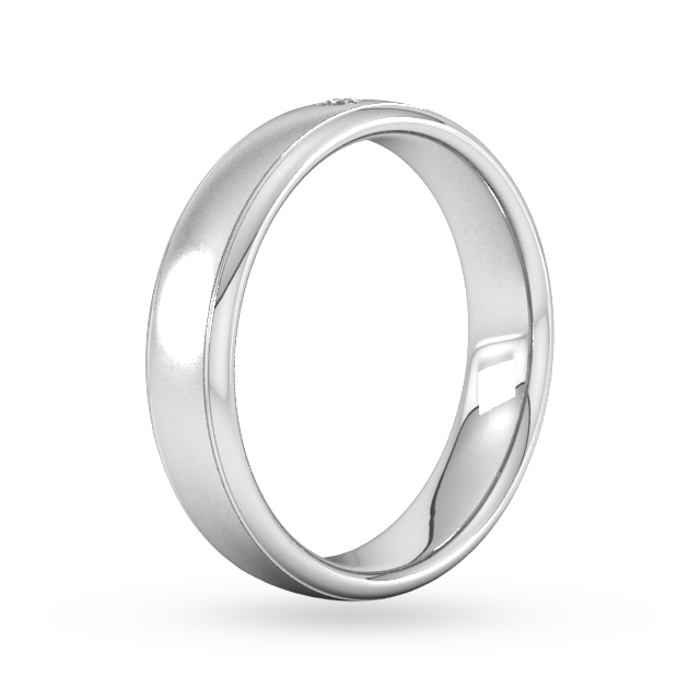 Goldsmiths 5mm Brilliant Cut Diamond Set Wedding Ring In 9 Carat White Gold - Ring Size P