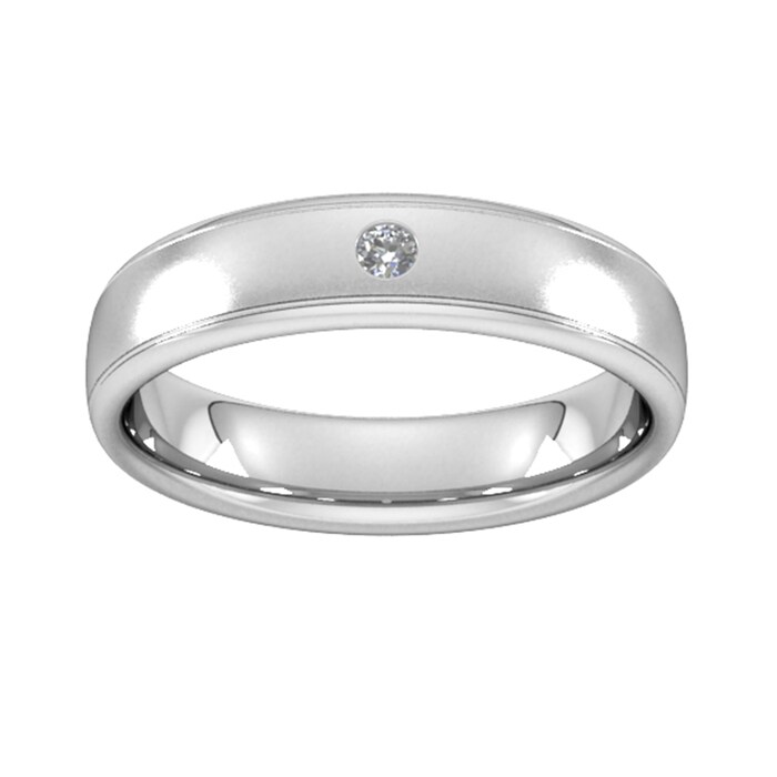 Goldsmiths 5mm Brilliant Cut Diamond Set Wedding Ring In 18 Carat White Gold