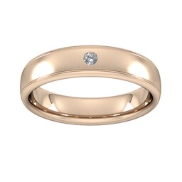 08305328 - 5mm Brilliant Cut Diamond Set Wedding Ring In 9 Carat Rose Gold