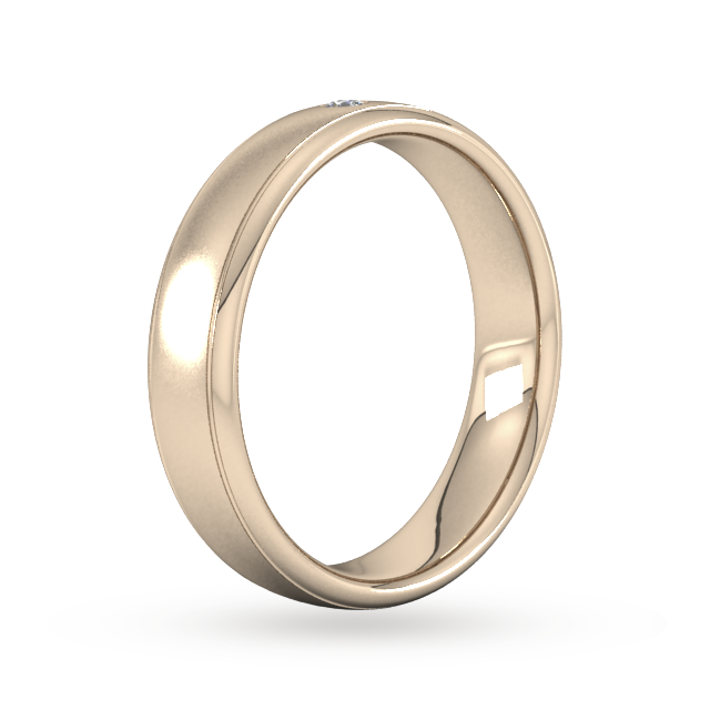 Goldsmiths 5mm Brilliant Cut Diamond Set Wedding Ring In 9 Carat Rose Gold - Ring Size P