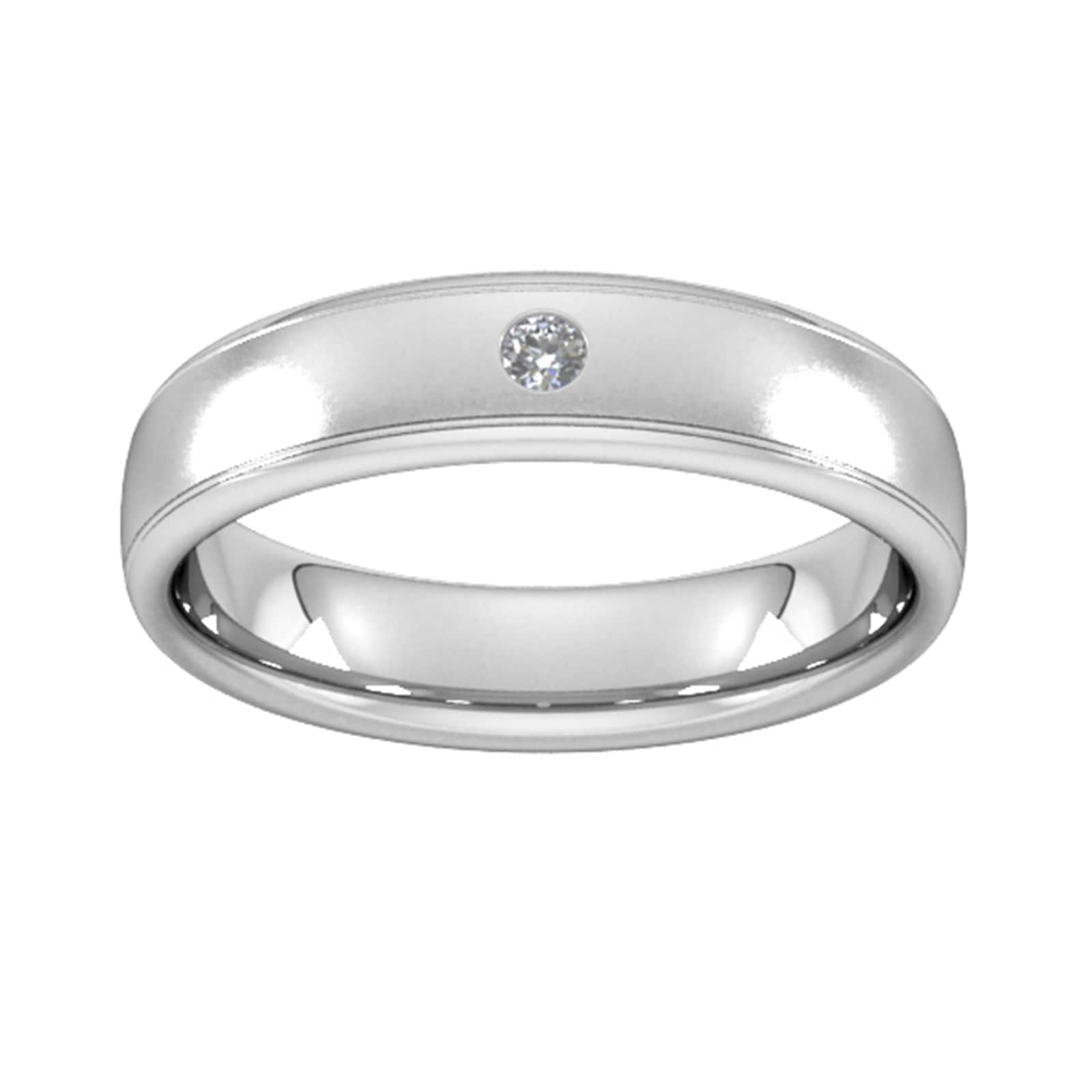 5mm Brilliant Cut Diamond Set Wedding Ring In Platinum - Ring Size R