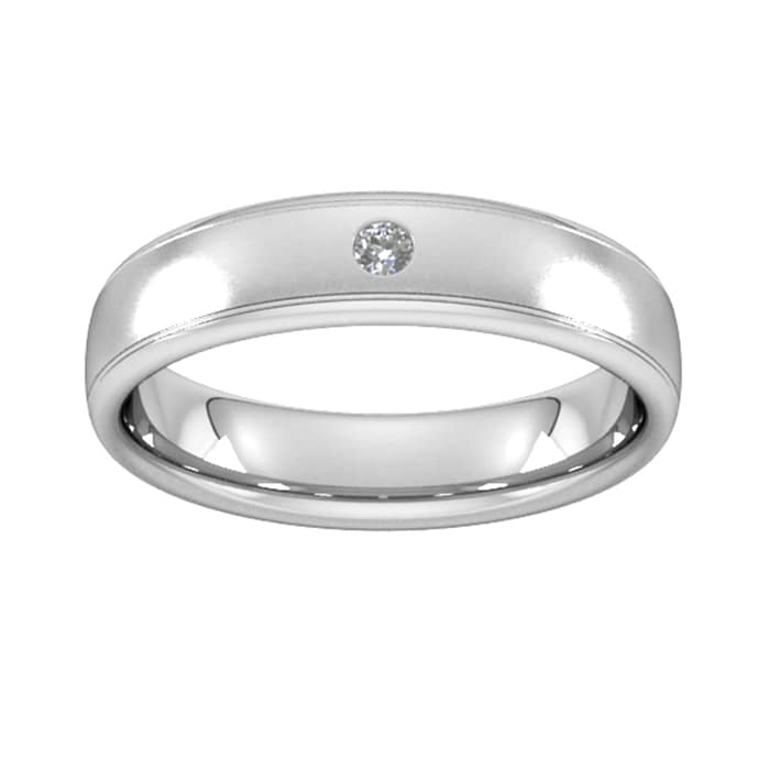 Goldsmiths 5mm Brilliant Cut Diamond Set Wedding Ring In Platinum