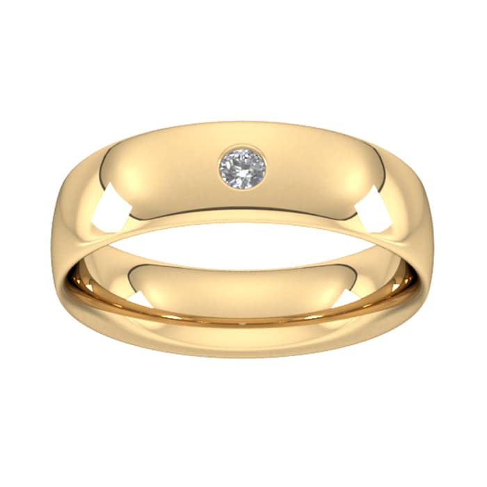 Goldsmiths 6mm Brilliant Cut Diamond Set Wedding Ring In 9 Carat Yellow Gold