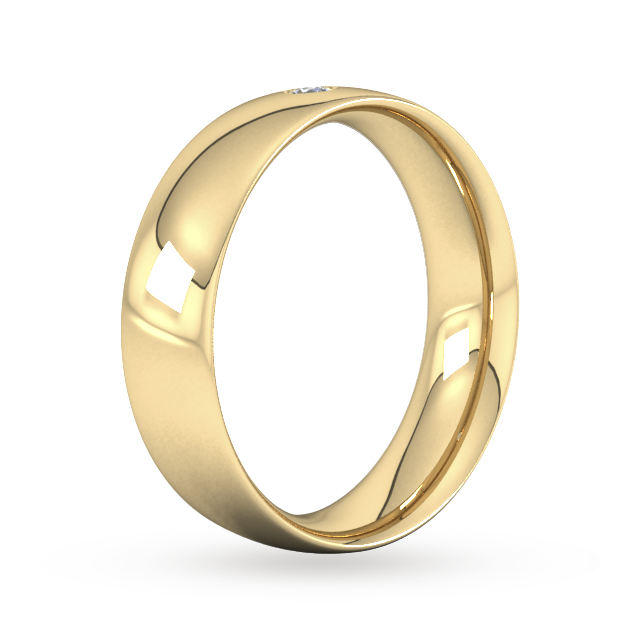 Goldsmiths 6mm Brilliant Cut Diamond Set Wedding Ring In 9 Carat Yellow Gold - Ring Size P