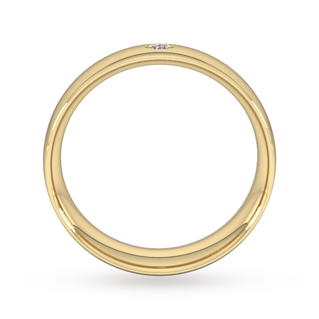 Goldsmiths 6mm Brilliant Cut Diamond Set Wedding Ring In 9 Carat Yellow Gold - Ring Size Q