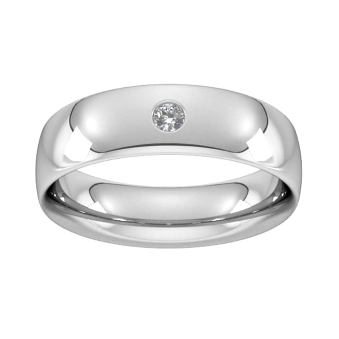 Goldsmiths 6mm Brilliant Cut Diamond Set Wedding Ring In 9 Carat White Gold - Ring Size P