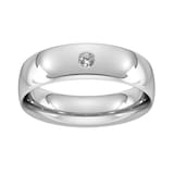 Goldsmiths 6mm Brilliant Cut Diamond Set Wedding Ring In 9 Carat White Gold - Ring Size Q
