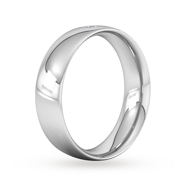 Goldsmiths 6mm Brilliant Cut Diamond Set Wedding Ring In 9 Carat White Gold - Ring Size P