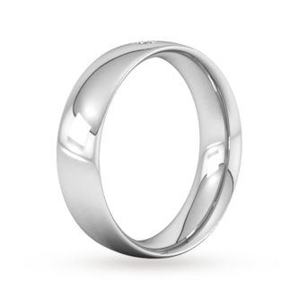 Goldsmiths 6mm Brilliant Cut Diamond Set Wedding Ring In 9 Carat White Gold