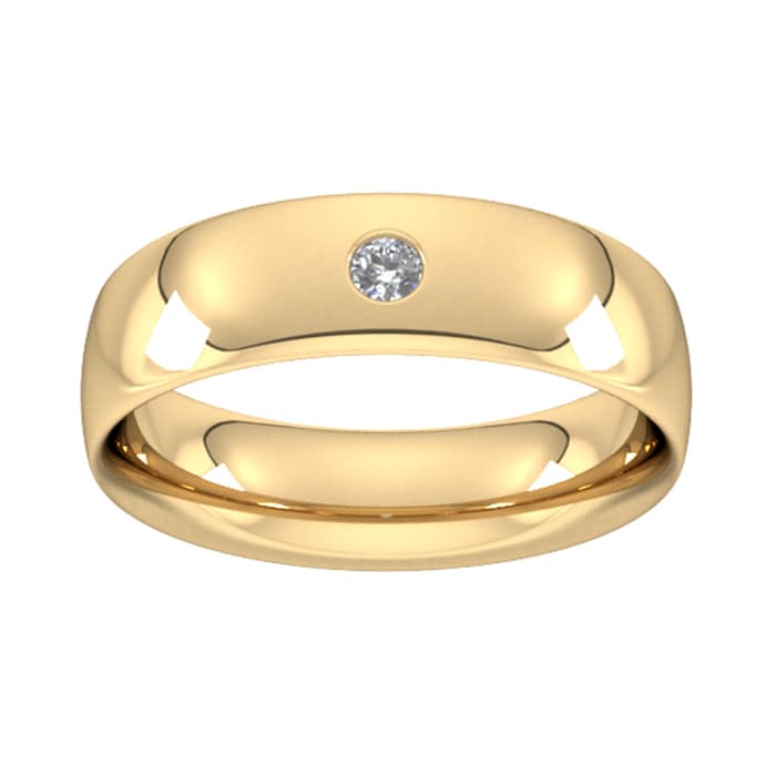 Goldsmiths 6mm Brilliant Cut Diamond Set Wedding Ring In 18 Carat Yellow Gold - Ring Size Q