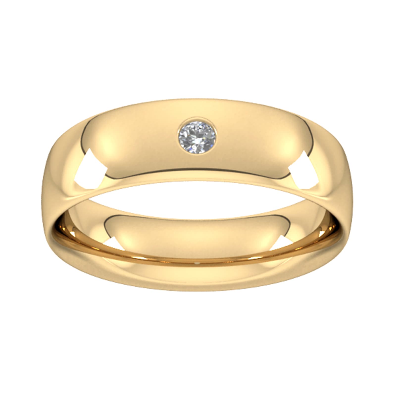 Goldsmiths 6mm Brilliant Cut Diamond Set Wedding Ring In 18 Carat Yellow Gold Goldsmiths 6mm Brilliant Cut Diamond Set Wedding Ring In 18 Carat Yellow Gold