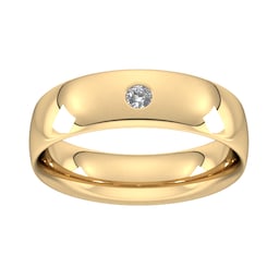 08305333 - 6mm Brilliant Cut Diamond Set Wedding Ring In 18 Carat Yellow Gold