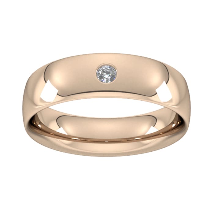 Goldsmiths 6mm Brilliant Cut Diamond Set Wedding Ring In 18 Carat Rose Gold