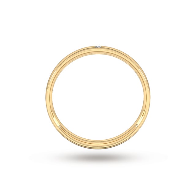 Goldsmiths 3mm Brilliant Cut Rub Over Diamond Set Wedding Ring In 9 Carat Yellow Gold