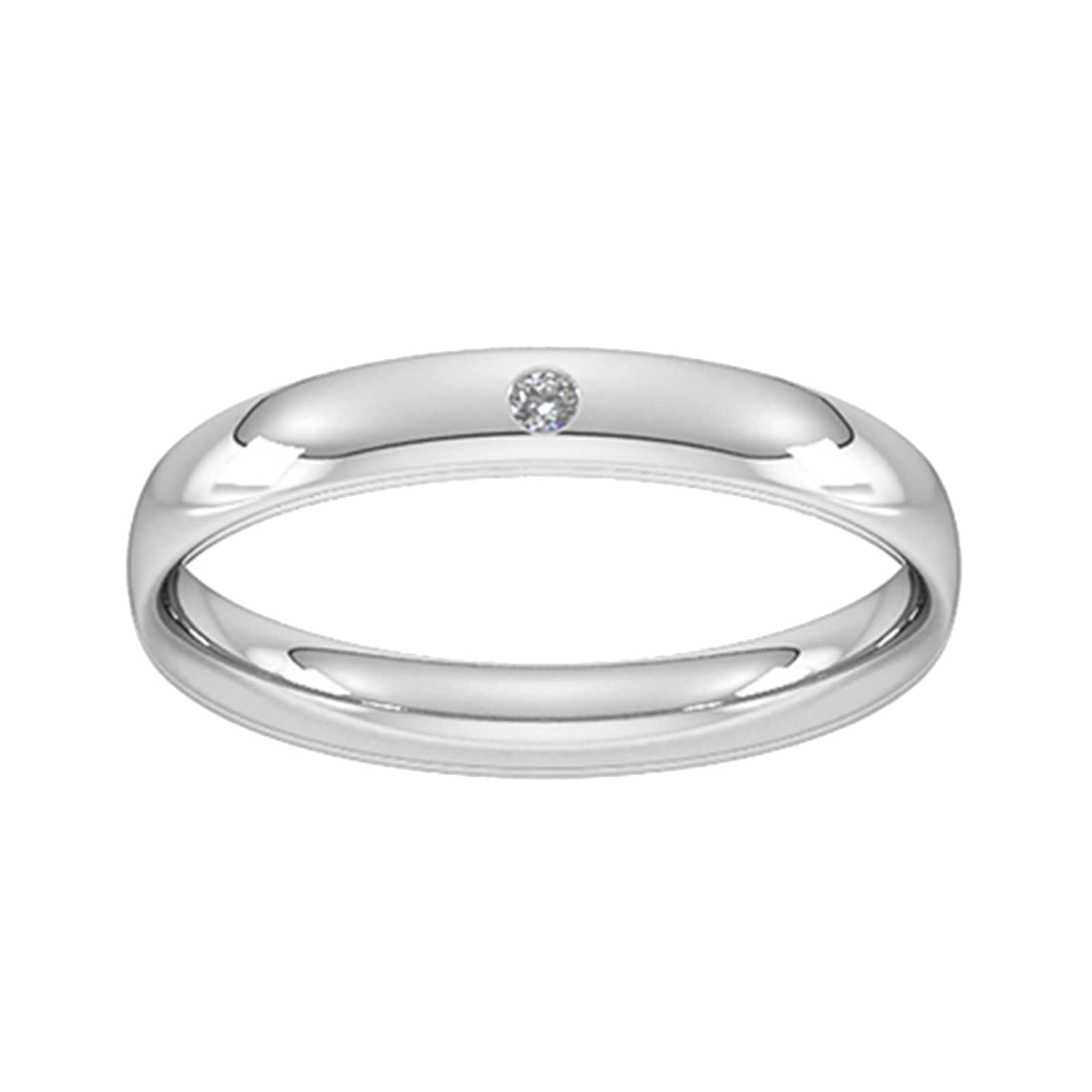 Goldsmiths 3mm Brilliant Cut Rub Over Diamond Set Wedding Ring In 9 Carat White Gold Goldsmiths 3mm Brilliant Cut Rub Over Diamond Set Wedding Ring In 9 Carat White Gold