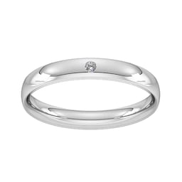 08305339 - 3mm Brilliant Cut Rub Over Diamond Set Wedding Ring In 9 Carat White Gold