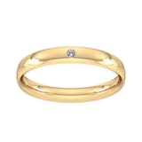 Goldsmiths 3mm Brilliant Cut Rub Over Diamond Set Wedding Ring In 18 Carat Yellow Gold - Ring Size M