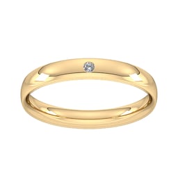 08305340 - 3mm Brilliant Cut Rub Over Diamond Set Wedding Ring In 18 Carat Yellow Gold