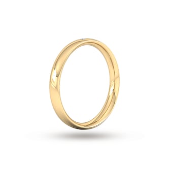 Goldsmiths 3mm Brilliant Cut Rub Over Diamond Set Wedding Ring In 18 Carat Yellow Gold
