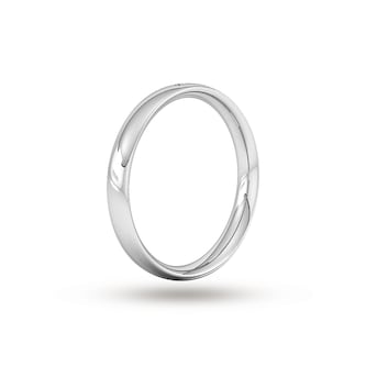 Goldsmiths 3mm Brilliant Cut Rub Over Diamond Set Wedding Ring In 18 Carat White Gold