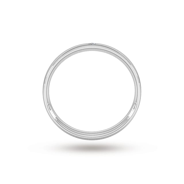 Goldsmiths 3mm Brilliant Cut Rub Over Diamond Set Wedding Ring In 18 Carat White Gold - Ring Size K