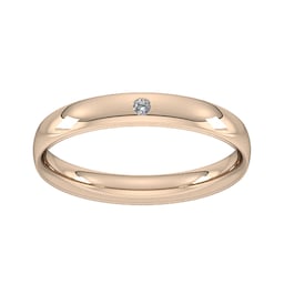 08305343 - 3mm Brilliant Cut Rub Over Diamond Set Wedding Ring In 18 Carat Rose Gold