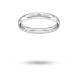 Goldsmiths 3mm Brilliant Cut Rub Over Diamond Set Wedding Ring In Platinum - Ring Size K