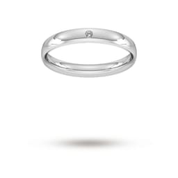 08305344 - 3mm Brilliant Cut Rub Over Diamond Set Wedding Ring In Platinum