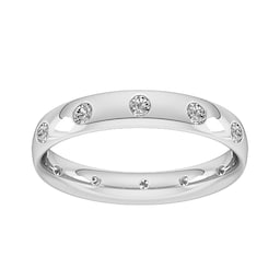 08305348 - 3mm 0.33 Carat Total Weight Twelve Stone Brilliant Cut Rub Over Diamond Set Wedding Ring In 18 Carat White Gold