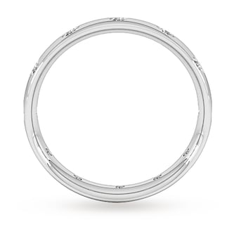 Goldsmiths 3mm 0.33 Carat Total Weight Twelve Stone Brilliant Cut Rub Over Diamond Set Wedding Ring In 18 Carat White Gold