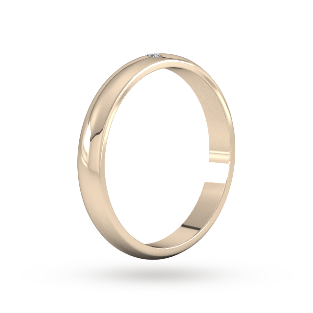 Goldsmiths 3mm 0.33 Carat Total Weight Twelve Stone Brilliant Cut Rub Over Diamond Set Wedding Ring In 9 Carat Rose Gold - Ring Size K