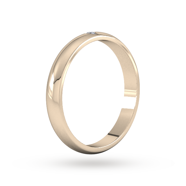 Goldsmiths 3mm 0.33 Carat Total Weight Twelve Stone Brilliant Cut Rub Over Diamond Set Wedding Ring In 9 Carat Rose Gold - Ring Size O