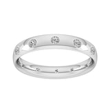 Goldsmiths 3mm 0.33 Carat Total Weight Twelve Stone Brilliant Cut Rub Over Diamond Set Wedding Ring In Platinum - Ring Size K