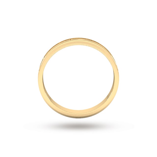 Goldsmiths 2.5mm Hand Engraved Wedding Ring In 9 Carat Yellow Gold - Ring Size L