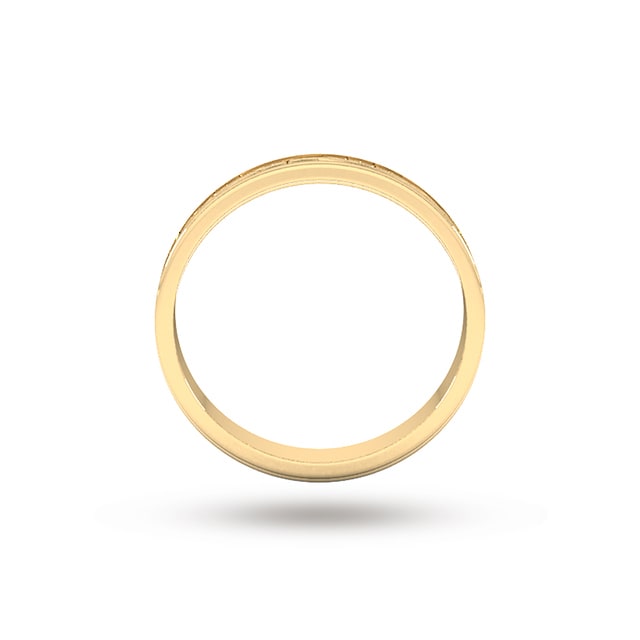 Goldsmiths 2.5mm Hand Engraved Wedding Ring In 9 Carat Yellow Gold - Ring Size S