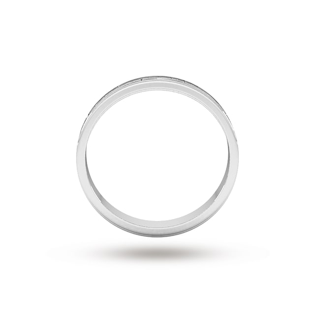 Goldsmiths 2.5mm Hand Engraved Wedding Ring In 9 Carat White Gold - Ring Size K