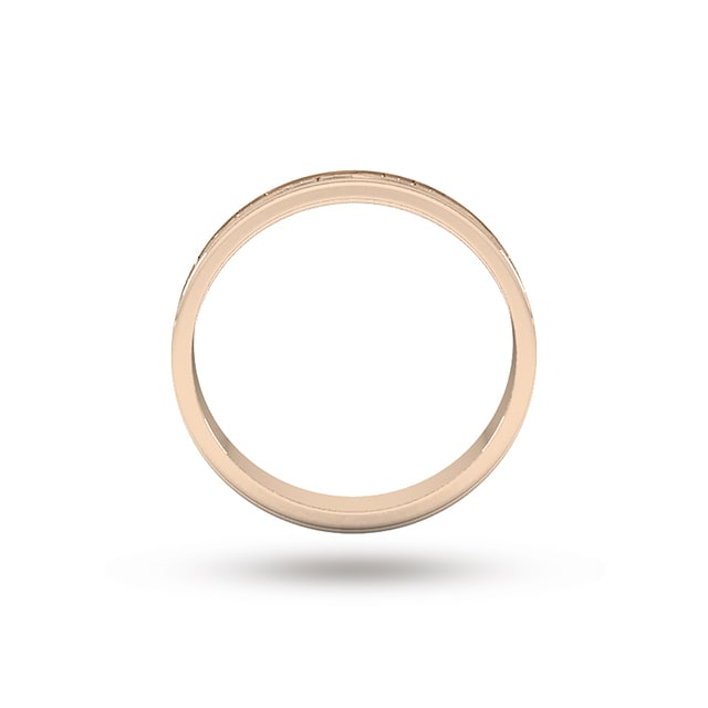 Goldsmiths 2.5mm Hand Engraved Wedding Ring In 9 Carat Rose Gold - Ring Size L