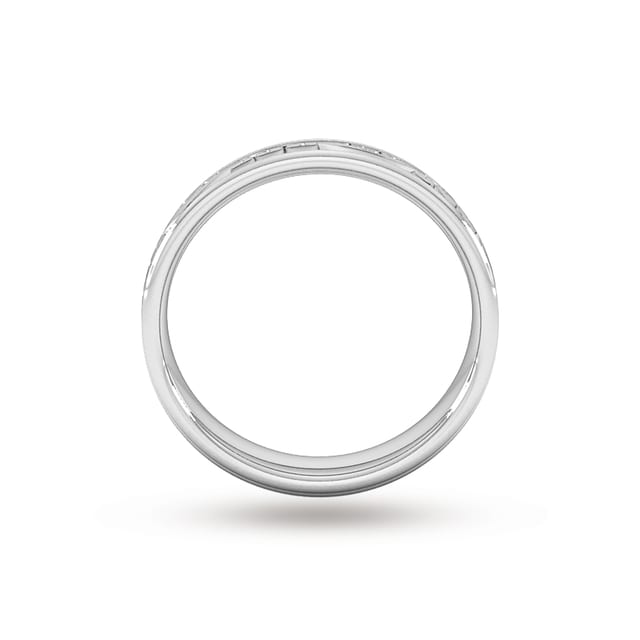 Goldsmiths 4mm Hand Engraved Wedding Ring In 9 Carat White Gold - Ring Size Q