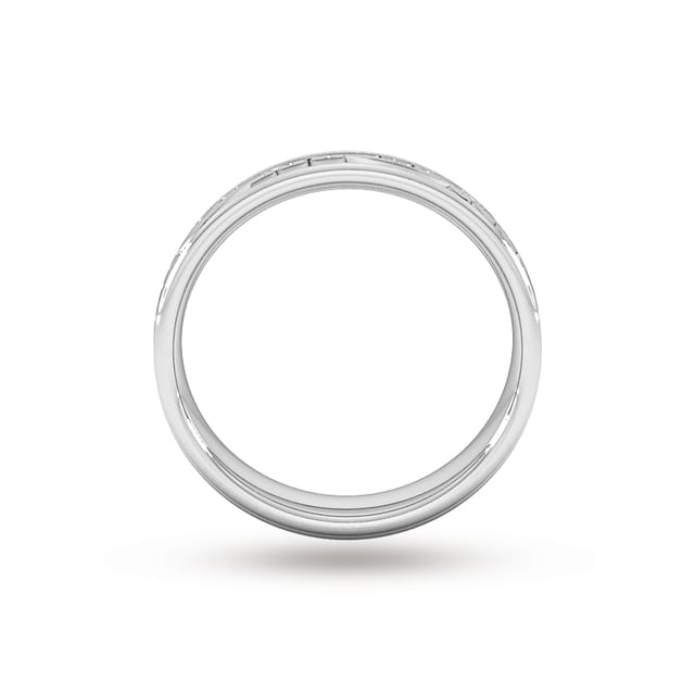 Goldsmiths 4mm Hand Engraved Wedding Ring In 9 Carat White Gold