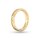 Goldsmiths 4mm Hand Engraved Wedding Ring In 18 Carat Yellow Gold