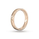 Goldsmiths 4mm Hand Engraved Wedding Ring In 18 Carat Rose Gold