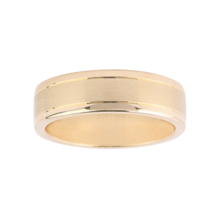 Goldsmiths Gents Bevelled Edge Wedding Ring In 9 Carat Yellow Gold