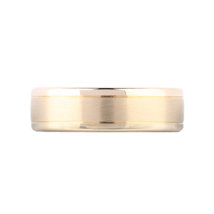 Goldsmiths Gents Bevelled Edge Wedding Ring In 9 Carat Yellow Gold