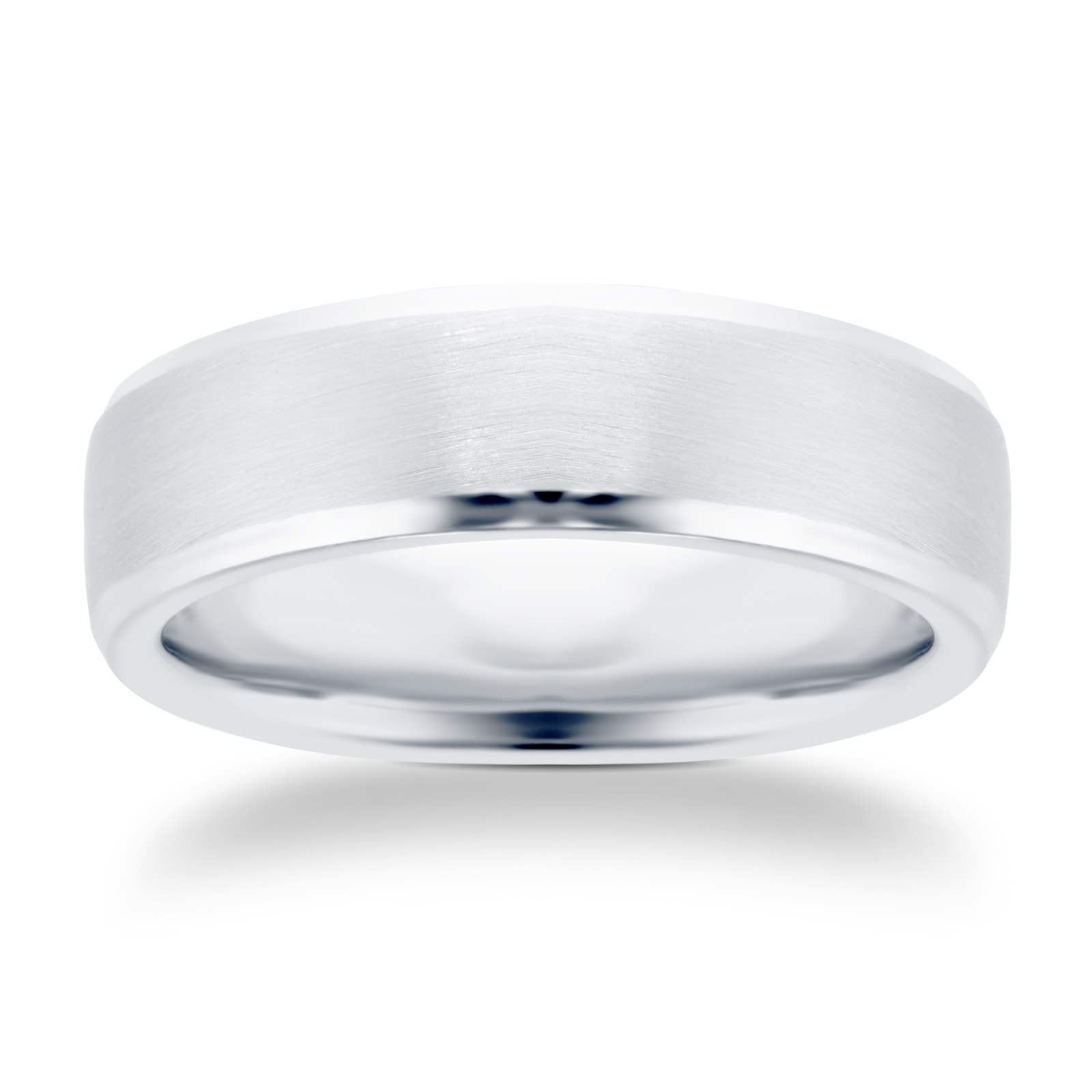Palladium His & Hers 5&7 Matt and Polished D shaped Wedding Ring - Palladium  950 at Elma UK Jewellery