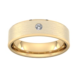 08305367 - 6mm Brilliant Cut Diamond Set Chamfered Edge Wedding Ring In 9 Carat Yellow Gold