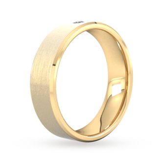 Goldsmiths 6mm Brilliant Cut Diamond Set Chamfered Edge Wedding Ring In 9 Carat Yellow Gold